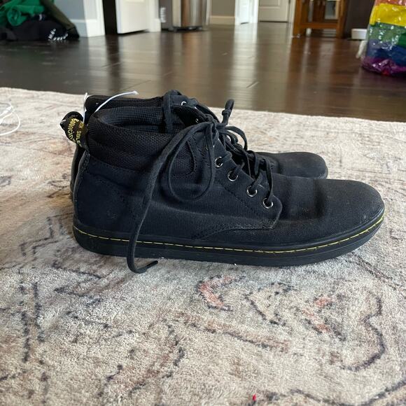 Dr. Martens Belmont Women's Size 9 Black Canvas Ankle Boots Chukka Style GUC - Picture 4 of 9